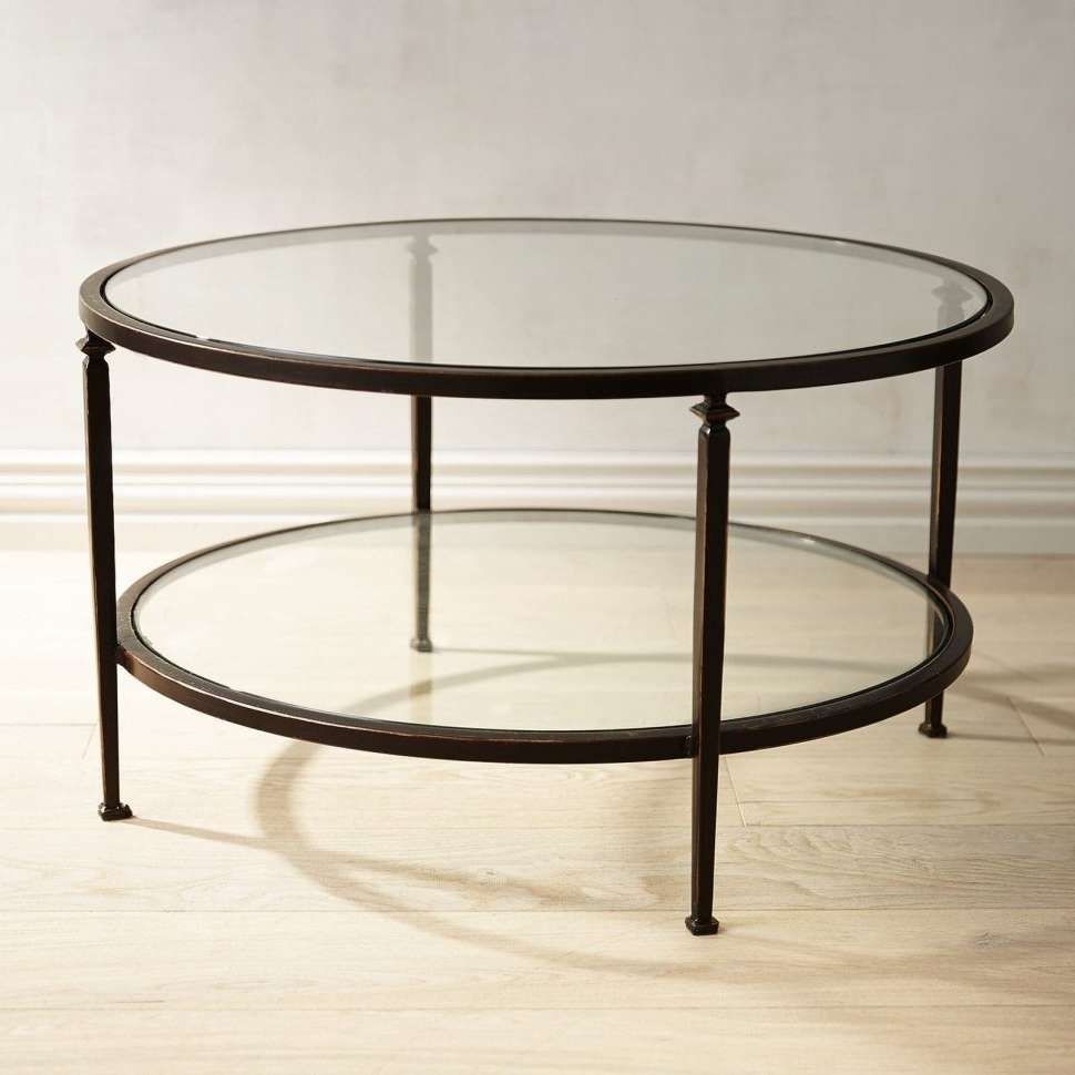 Coffee Tables : Round Mid Century Coffee Table Brass Swirl Base In Recent Swirl Glass Coffee Tables (View 2 of 20)