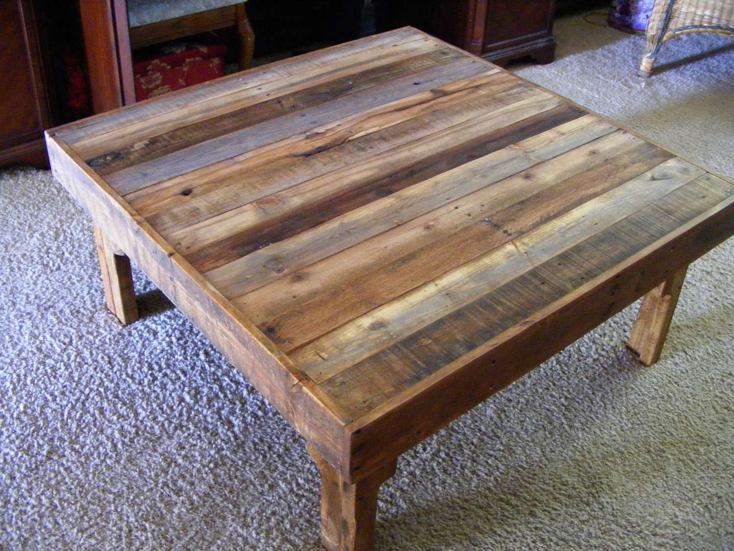 Coffee Tables : Rummy Large Square Coffee Table Wood Reclaimed U Regarding Well Liked Large Square Coffee Tables (View 9 of 20)