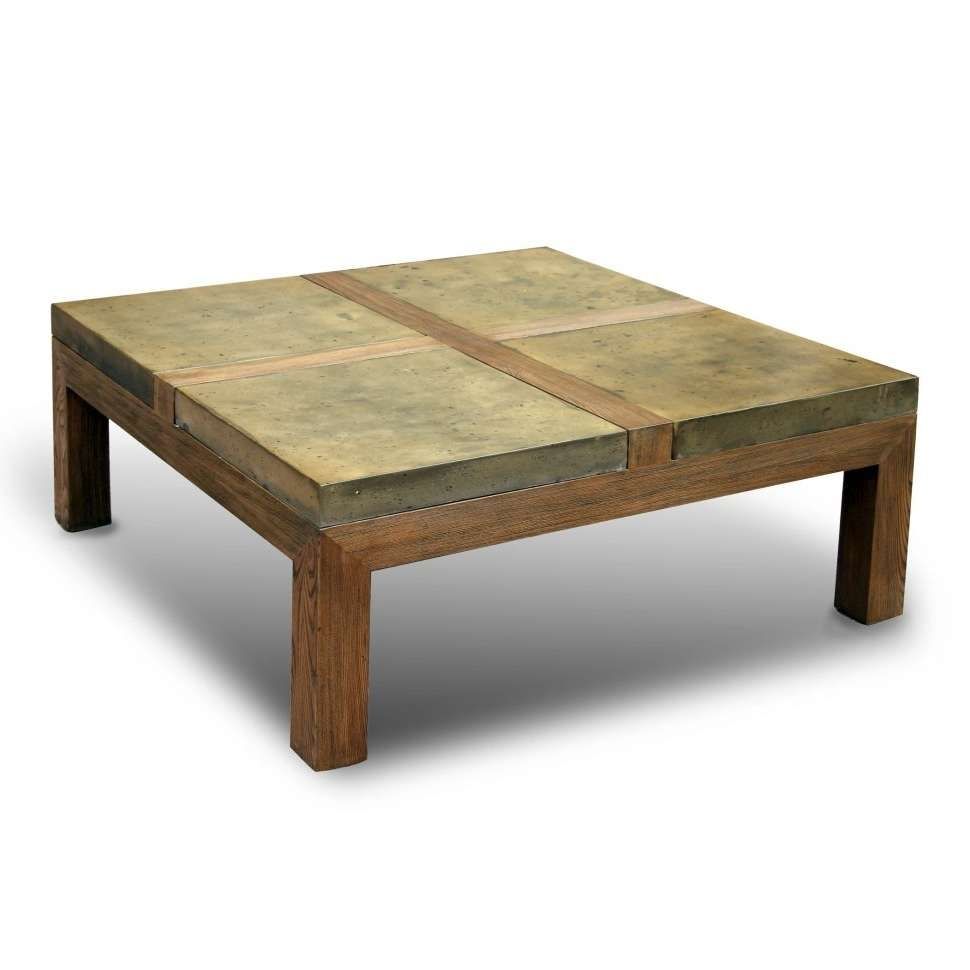 Coffee Tables : Square Stone Top Coffee Table Material Leather With Preferred Square Stone Coffee Tables (View 4 of 20)