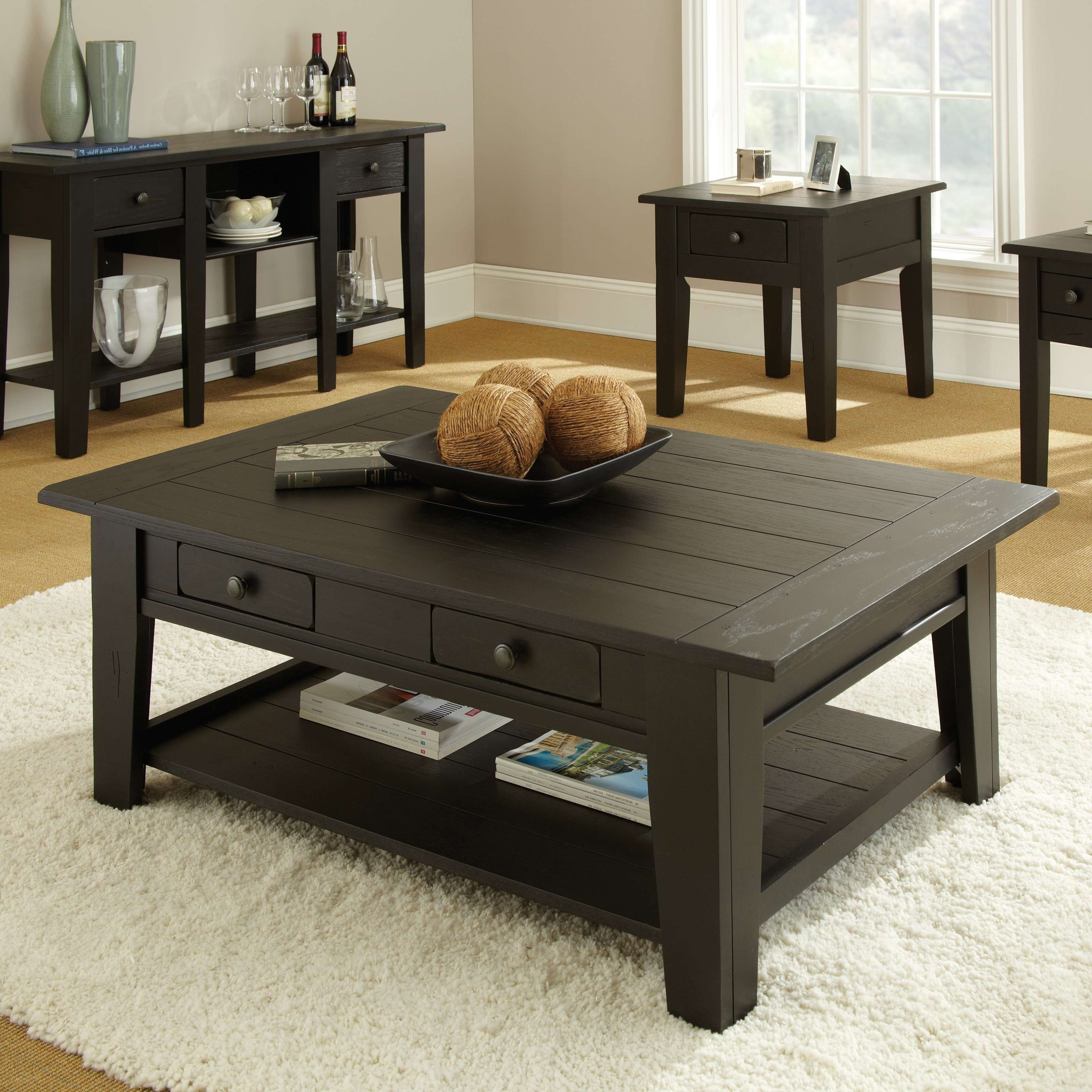 Coffee Tables : White And Glass Coffee Table Small Black Square Inside Favorite Black Coffee Tables With Storage (View 2 of 20)