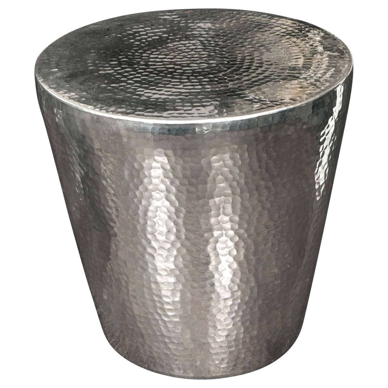 Current Hammered Silver Coffee Tables Throughout Side Table: Hammered Side Table. Hammered Silver Side Table (View 11 of 20)