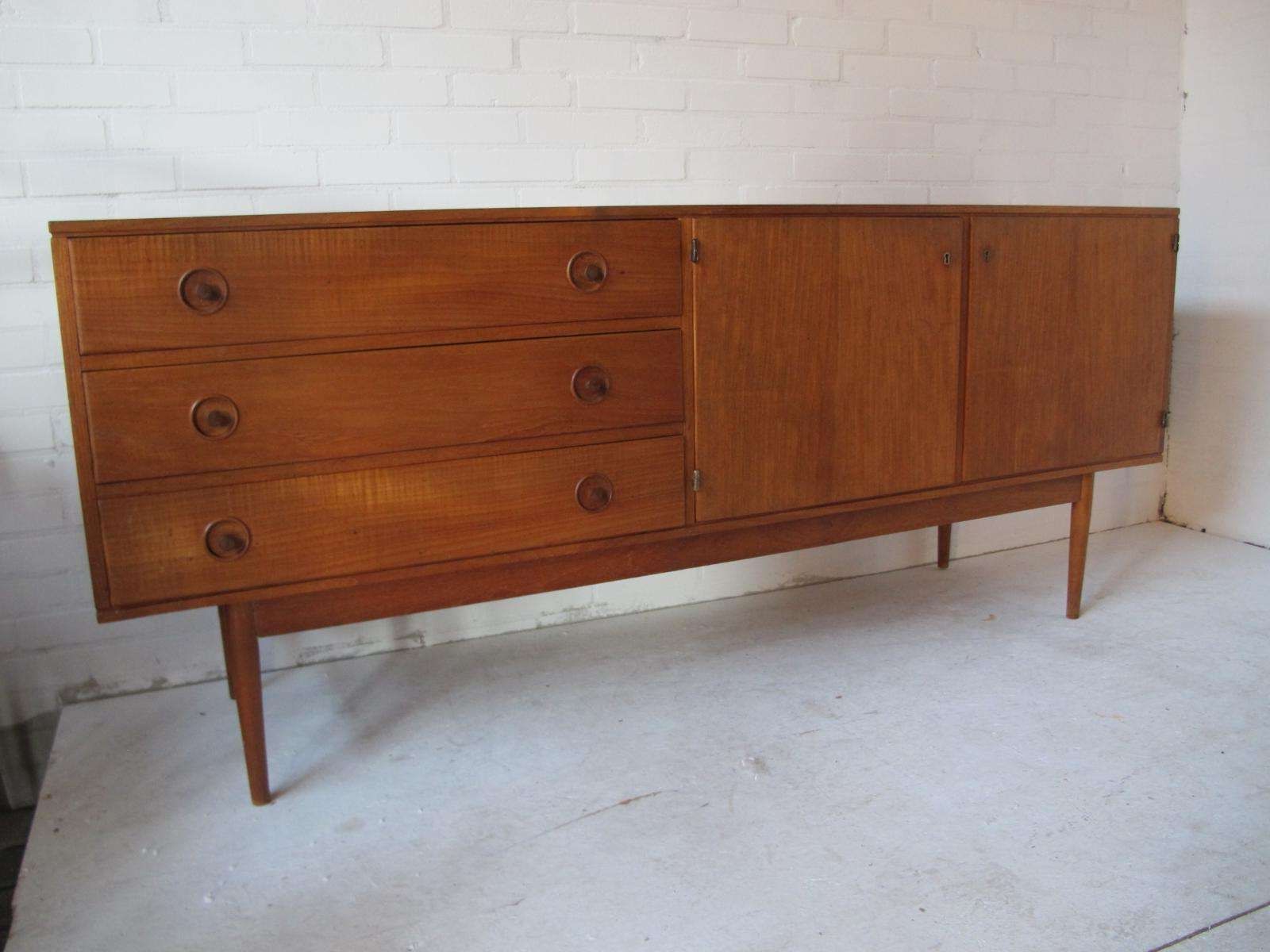 Danish Vintage Teak Sideboard With One Interior Shelf For Sale At Inside Danish Retro Sideboards (View 14 of 20)