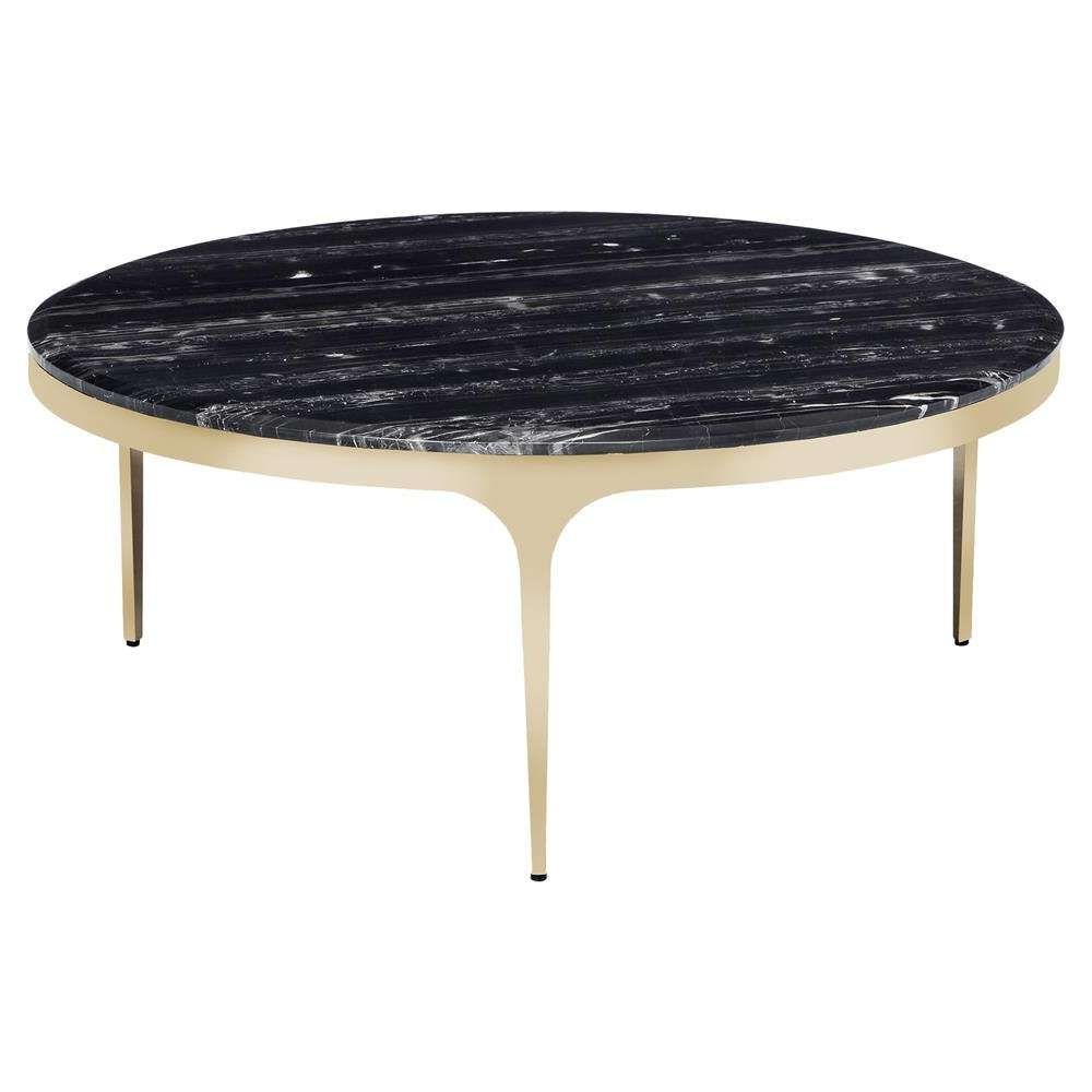 Eda Modern Black Marble Round Gold Coffee Table (View 12 of 20)