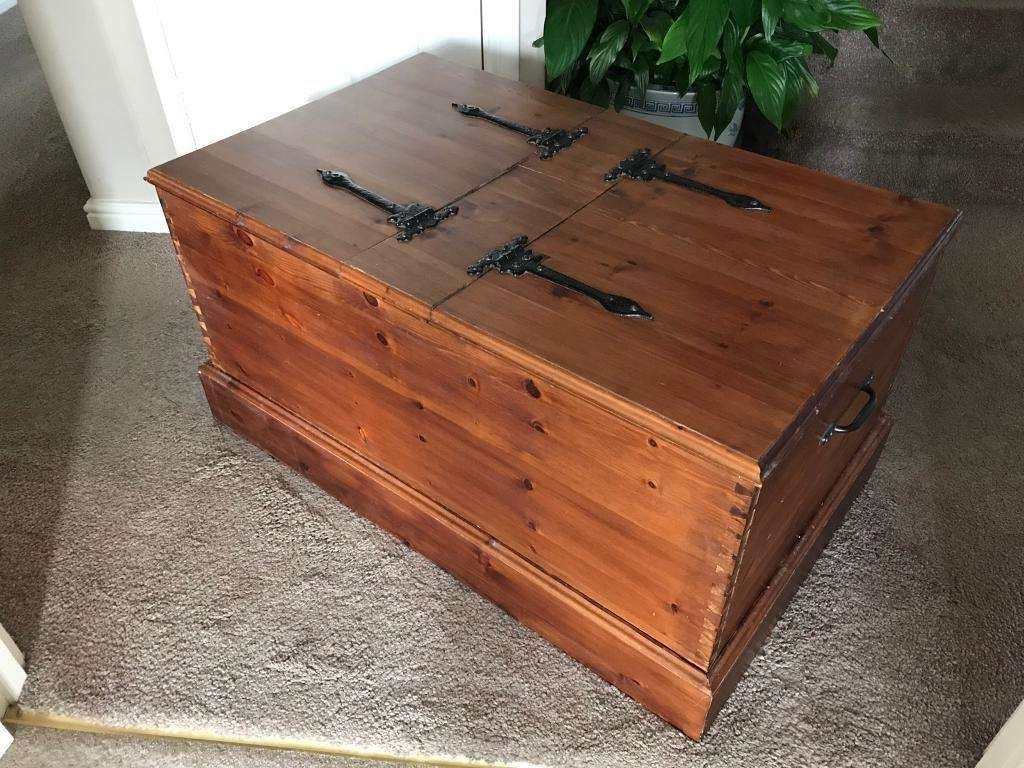 Famous Blanket Box Coffee Tables Pertaining To Wooden Trunk Coffee Table – Writehookstudio (View 7 of 20)