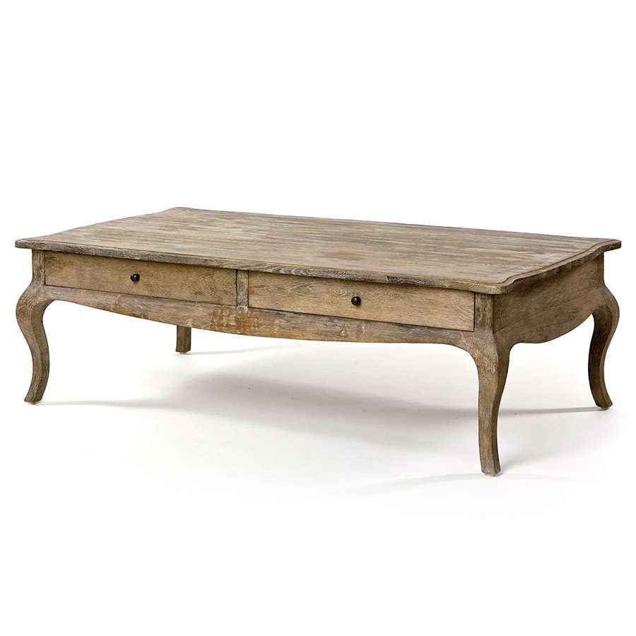 Famous Oak And Cream Coffee Tables In Weathered French Wood Coffee Table Cabriole Legs (View 7 of 20)