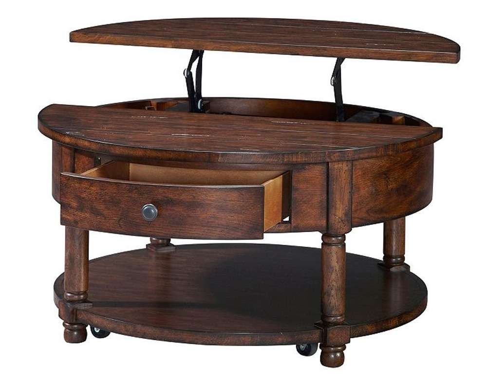 Favorite Lift Top Oak Coffee Tables With Broyhill – Attic Heirlooms Round Lift Top Coffee Table In Rustic (View 18 of 20)