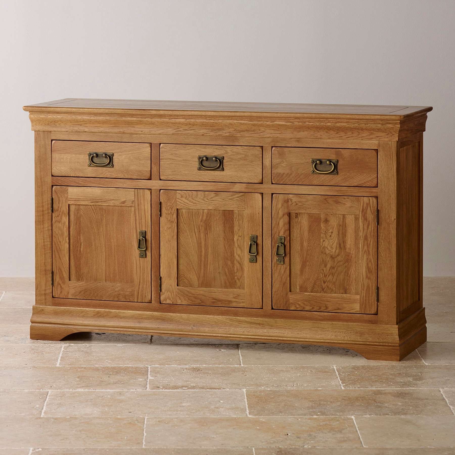 French Farmhouse Rustic Solid Oak Large Sideboard | Sideboards For French Sideboards (View 16 of 20)