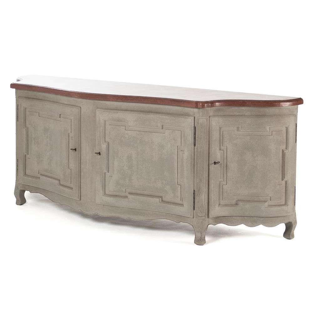 Grenelle French Country Style Antique Grey Long Sideboard Chest Inside French Sideboards (View 10 of 20)