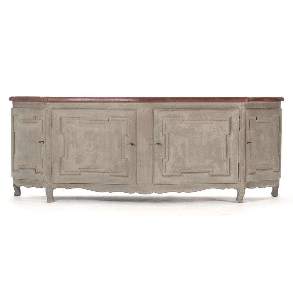 Grenelle French Country Style Antique Grey Long Sideboard Chest Intended For Long Sideboards (View 11 of 20)
