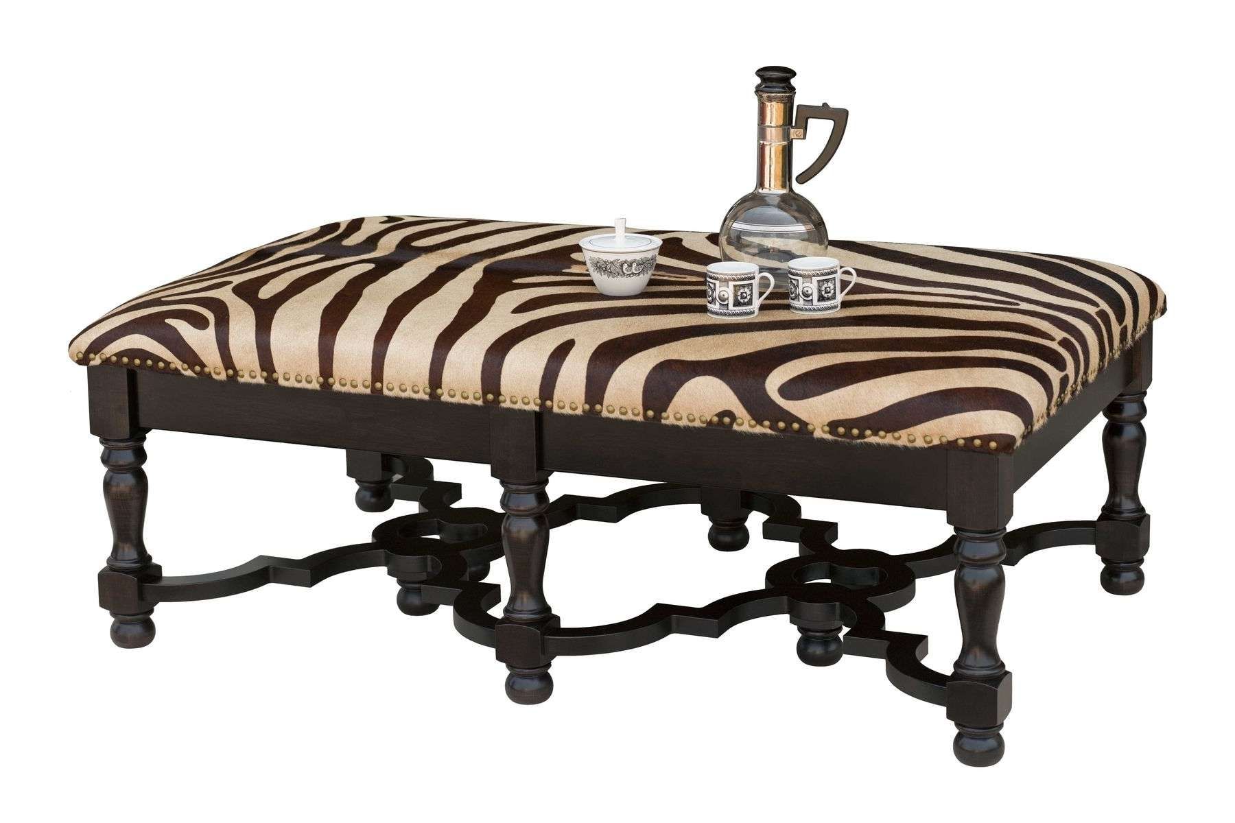 Hand Crafted Zebra Hide Ottoman Coffee Tablecorl Design Ltd For Fashionable Leopard Ottoman Coffee Tables (Gallery 6 of 20)