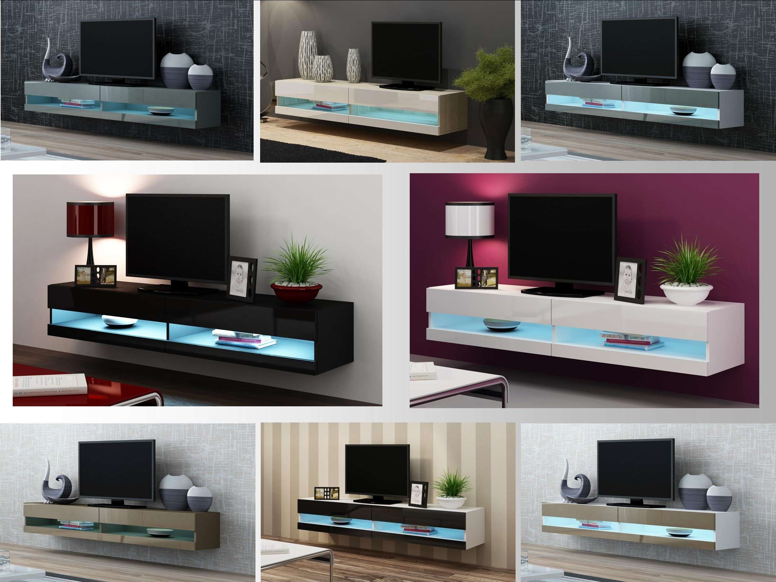 High Gloss Tv Stand Cabinet With Led Lights | Entertainment Regarding High Gloss Tv Cabinets (View 1 of 20)
