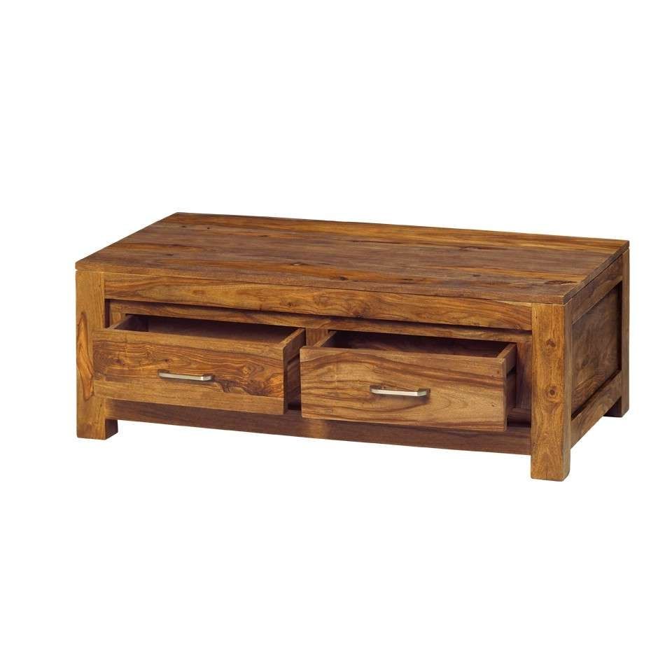 Home Furniture Trading Jaipur Sheesham Coffee Table With 4 Drawers For Popular Jaipur Sheesham Coffee Tables (View 5 of 20)