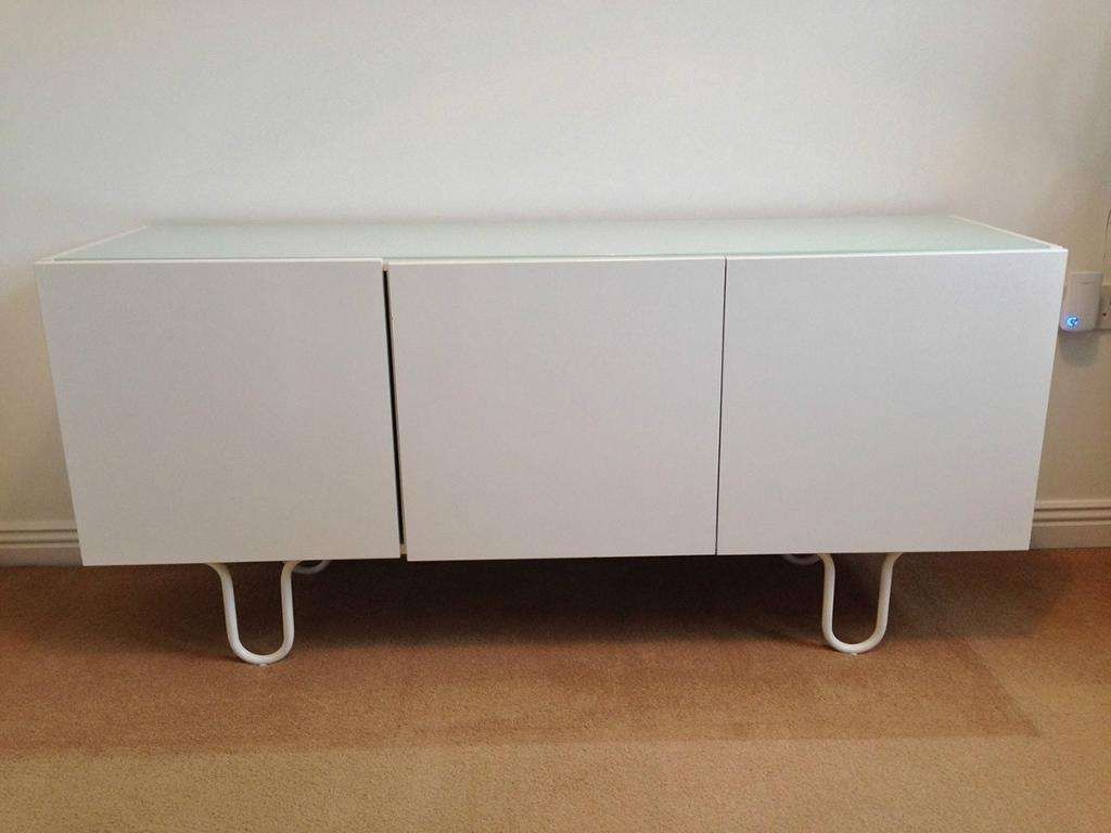 Ikea White Gloss Finnby Sideboard Cabinet Side Board Tv Stand | In With White Gloss Ikea Sideboards (View 13 of 20)