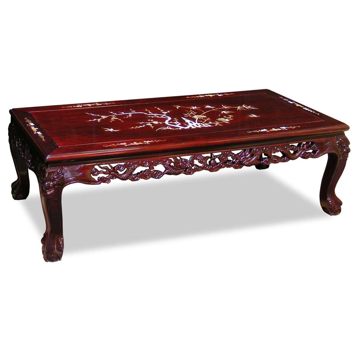 Imperial Mother Of Pearl Motif Inlay Coffee Table Pertaining To Newest Mother Of Pearl Coffee Tables (View 5 of 20)