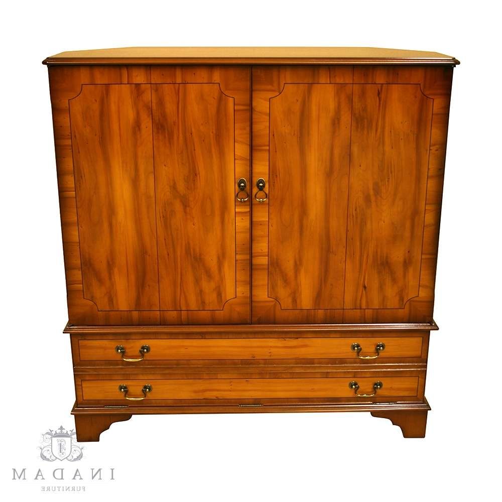 Inadam Furniture – Fully Enclosed Tv Cabinet – In Mahogany/yew/oak Regarding Mahogany Tv Cabinets (View 13 of 20)