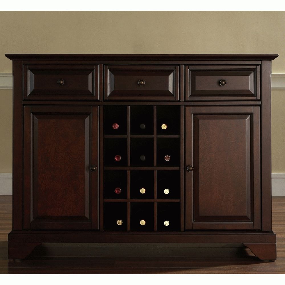 Lafayette Buffet Server / Sideboard Cabinet With Wine Storage In Pertaining To Mahogany Sideboards Buffets (View 16 of 20)