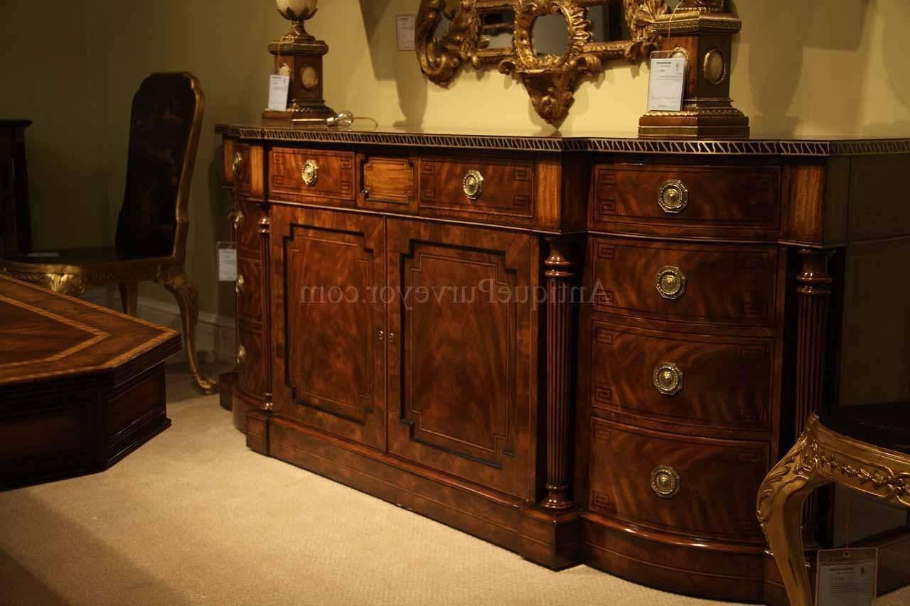 Large Regency Style Flame Mahogany Sideboard Or Credenza Throughout Mahogany Sideboards Buffets (View 13 of 20)