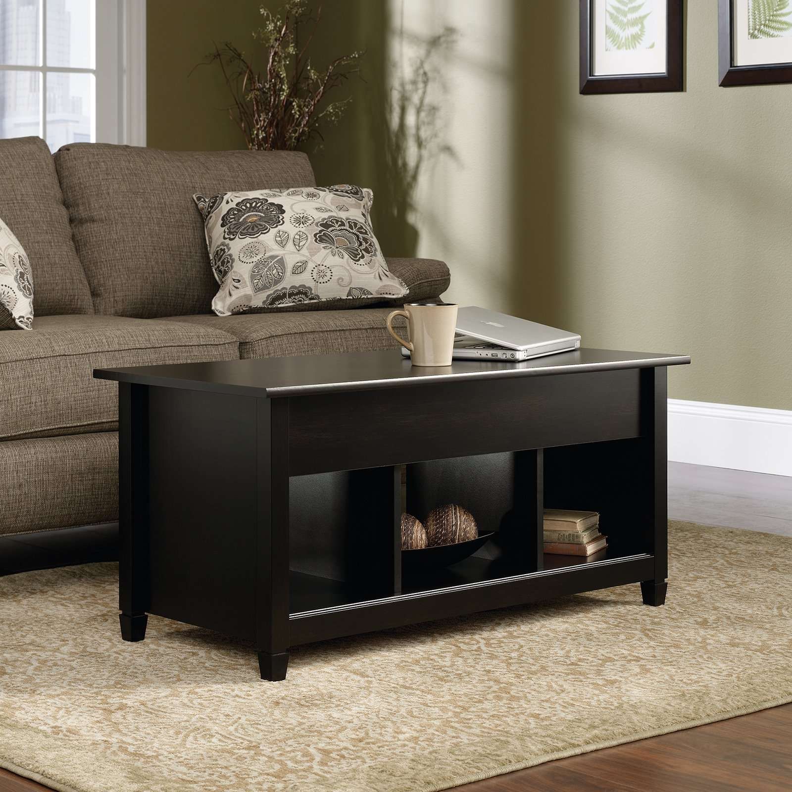 Latest Black Coffee Tables With Storage Inside Coffee Table : Awesome Coffee Table With Storage Round Wood Coffee (View 1 of 20)