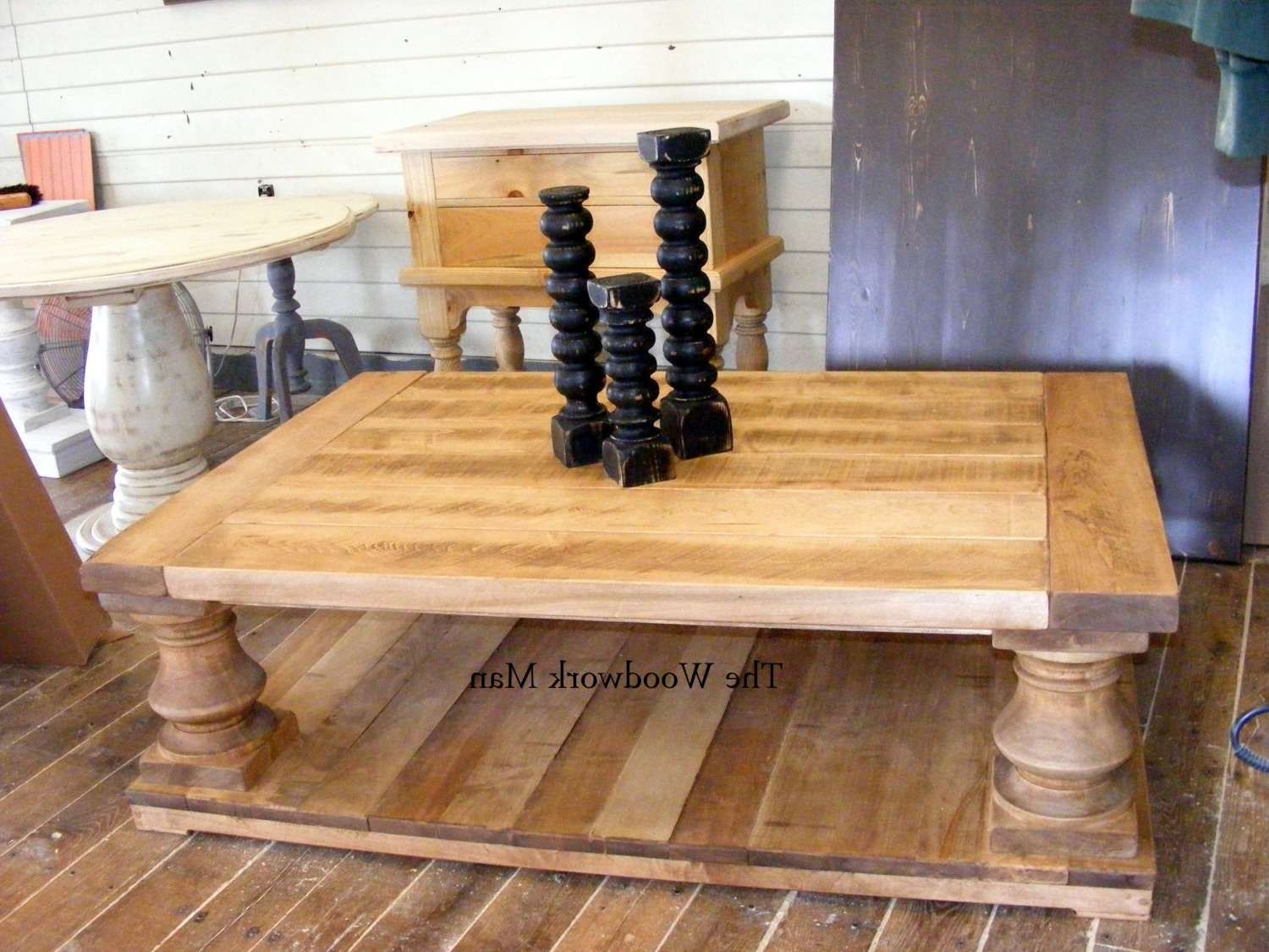Latest Chunky Rustic Coffee Tables For Solid Maple Wood Balustrade Coffee Table Beautiful Old Wood (View 1 of 20)