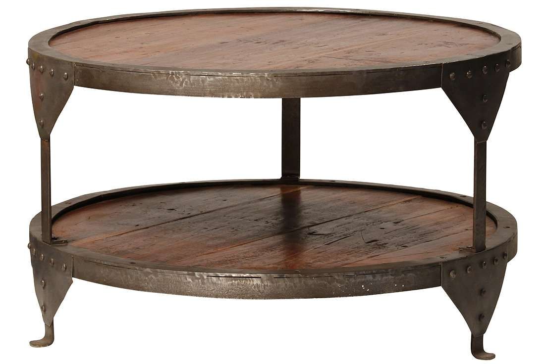 Latest Dark Wood Round Coffee Tables Within Coffee Table: Round Wood And Metal Coffee Table Round Wood Coffee (View 14 of 20)