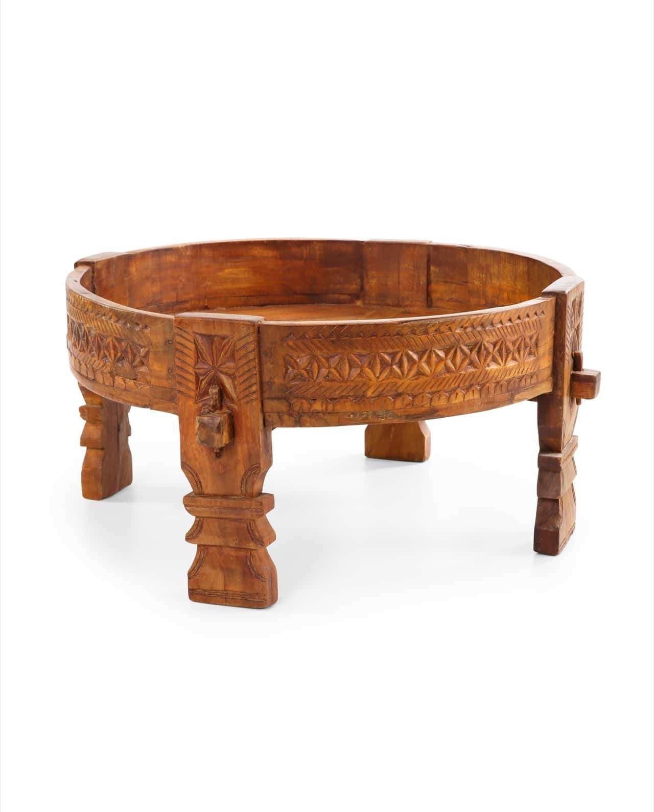 Latest Indian Coffee Tables With Indian Chakki Side Table (View 9 of 20)