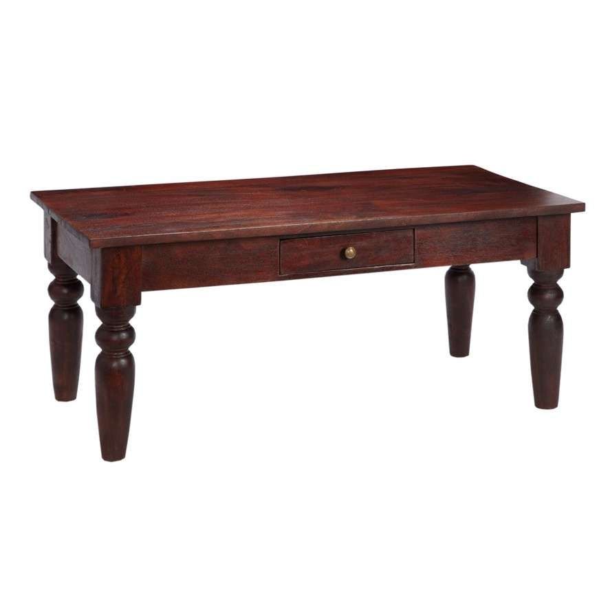 Maharani Dark Wood Coffee Table With Drawer With Regard To Trendy Dark Wood Coffee Tables (View 3 of 20)