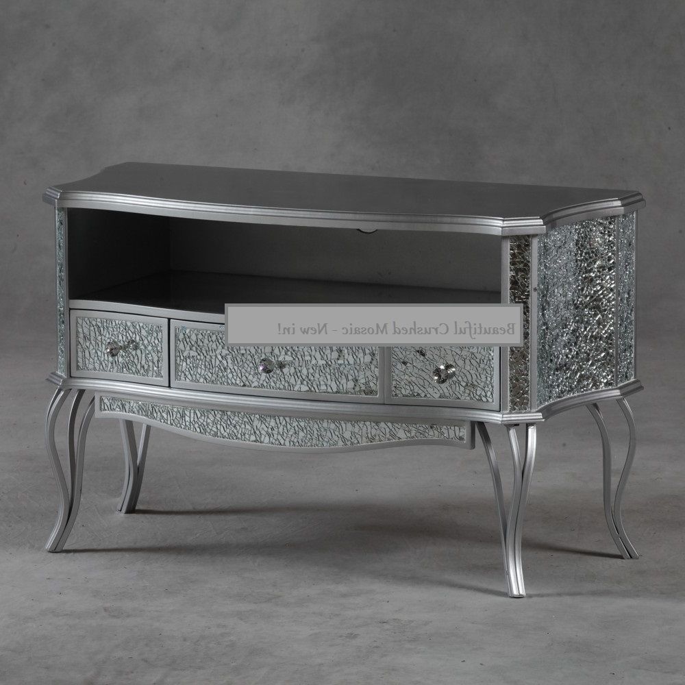 Mirror Design Ideas: Silver Gray Mirror Tv Cabinet Shocking Curvy Intended For Mirror Tv Cabinets (View 9 of 20)