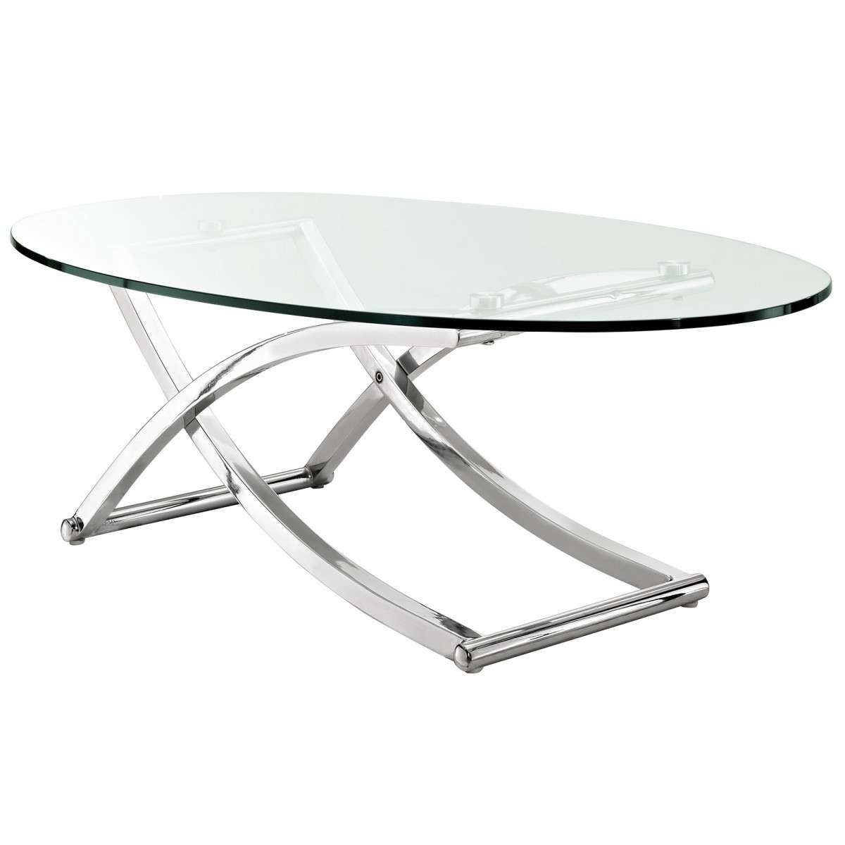 Modern Chrome Coffee Table Luxury Oval Glass Coffee Table Metal With Regard To Widely Used Modern Chrome Coffee Tables (View 18 of 20)