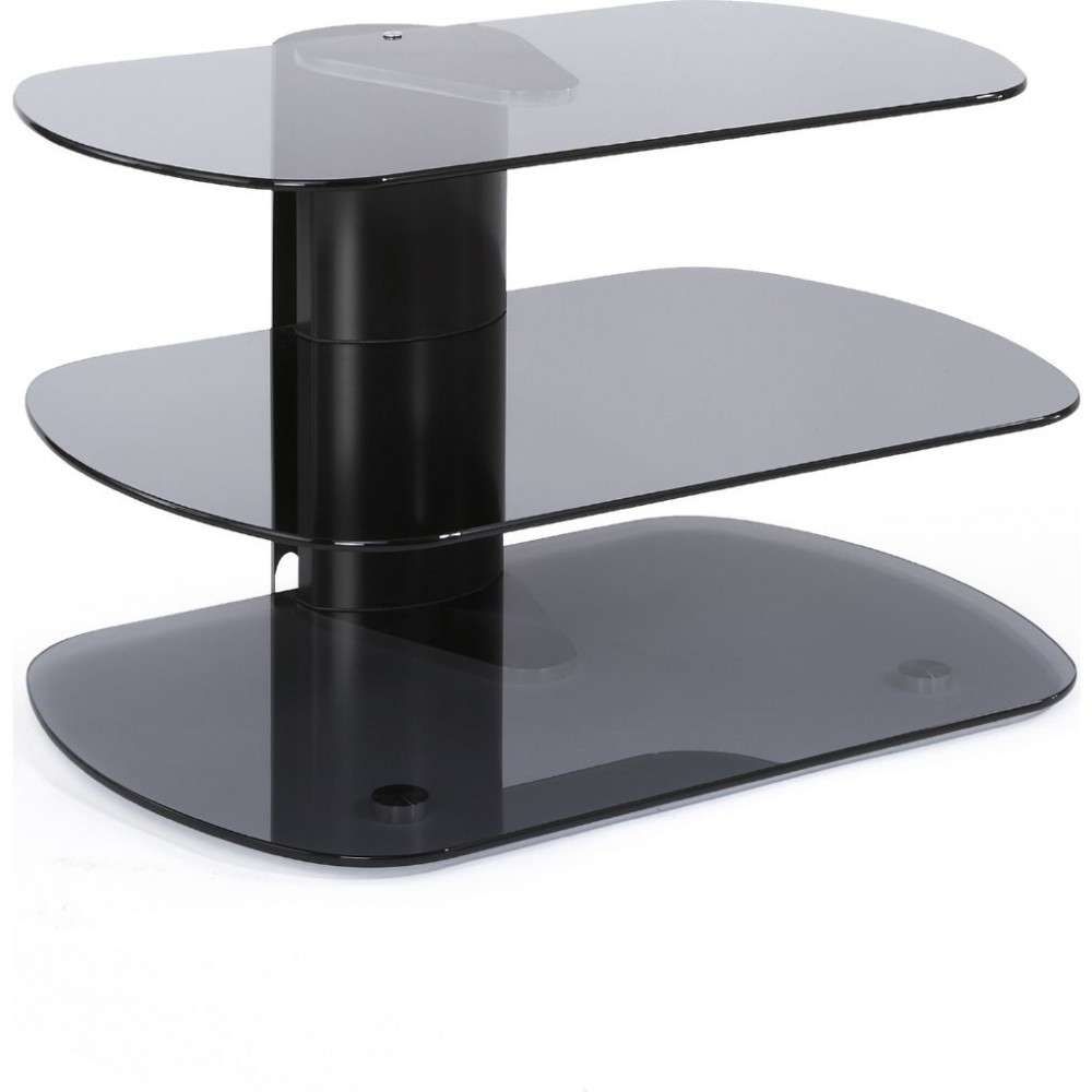 Modern Tv Stand 3 Shelf Glass Platform Display Storage Inside Slimline Tv Cabinets (View 9 of 20)