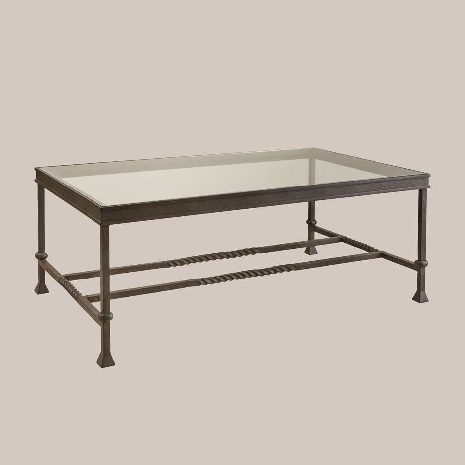 Most Recent Large Rectangular Coffee Tables Pertaining To 6051 Iron & Glass Rectangular Coffee Table (View 4 of 20)
