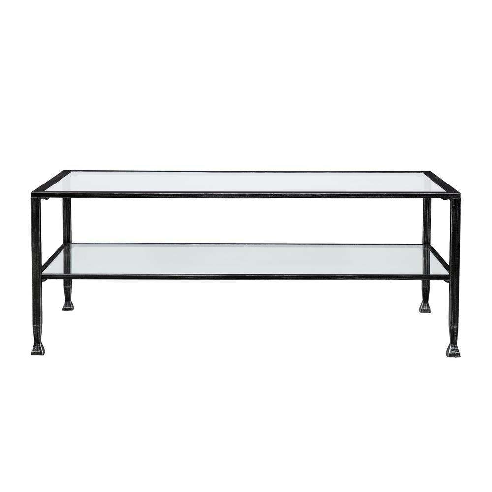 Most Recently Released Glass And Black Metal Coffee Table In Coffee Table – Accent Tables – Living Room Furniture – The Home Depot (Gallery 20 of 20)