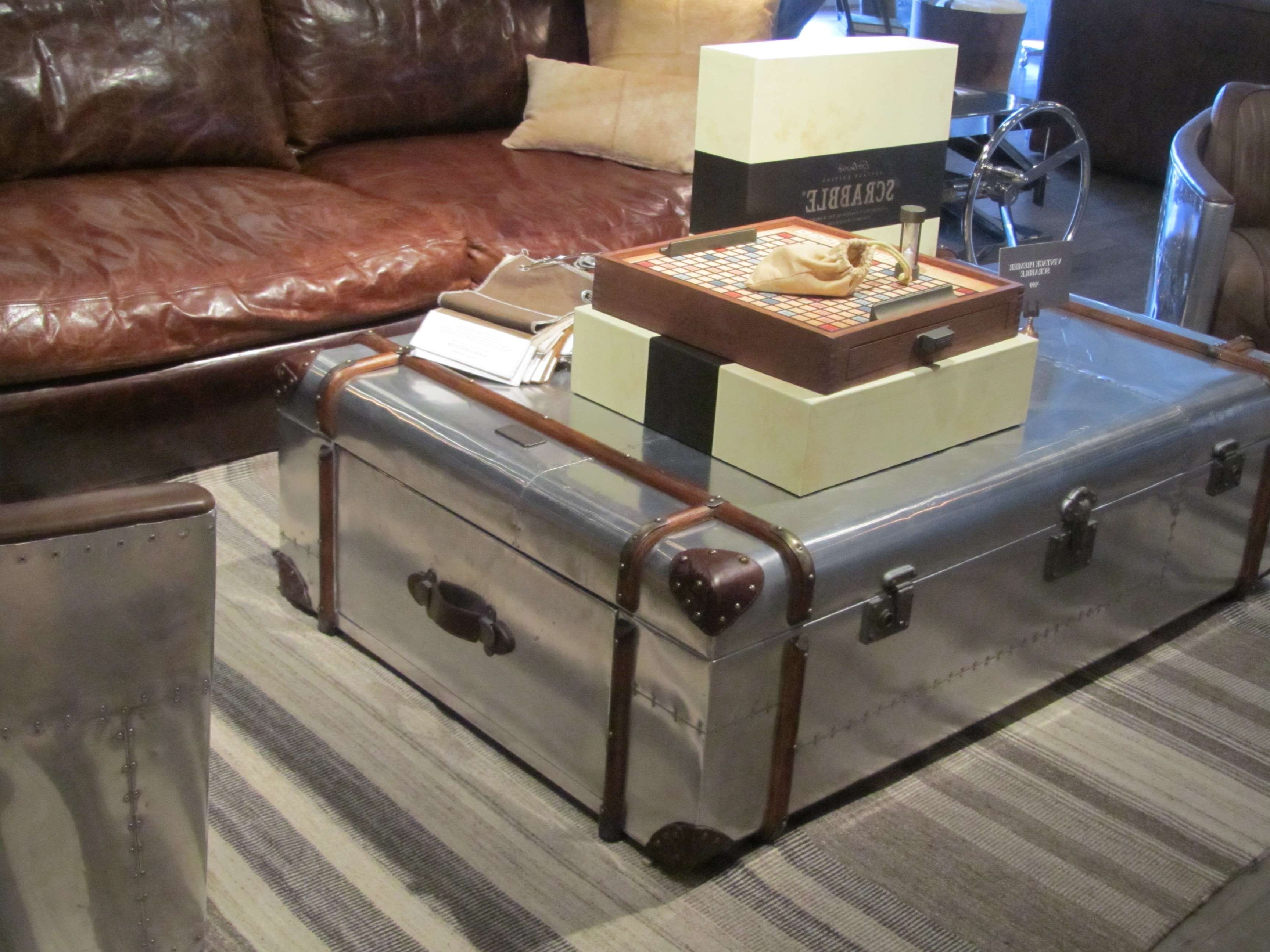 Most Recently Released Silver Trunk Coffee Tables Within Metal Trunk Coffee Table Excellent Within Impressive Silver Diy (View 1 of 20)