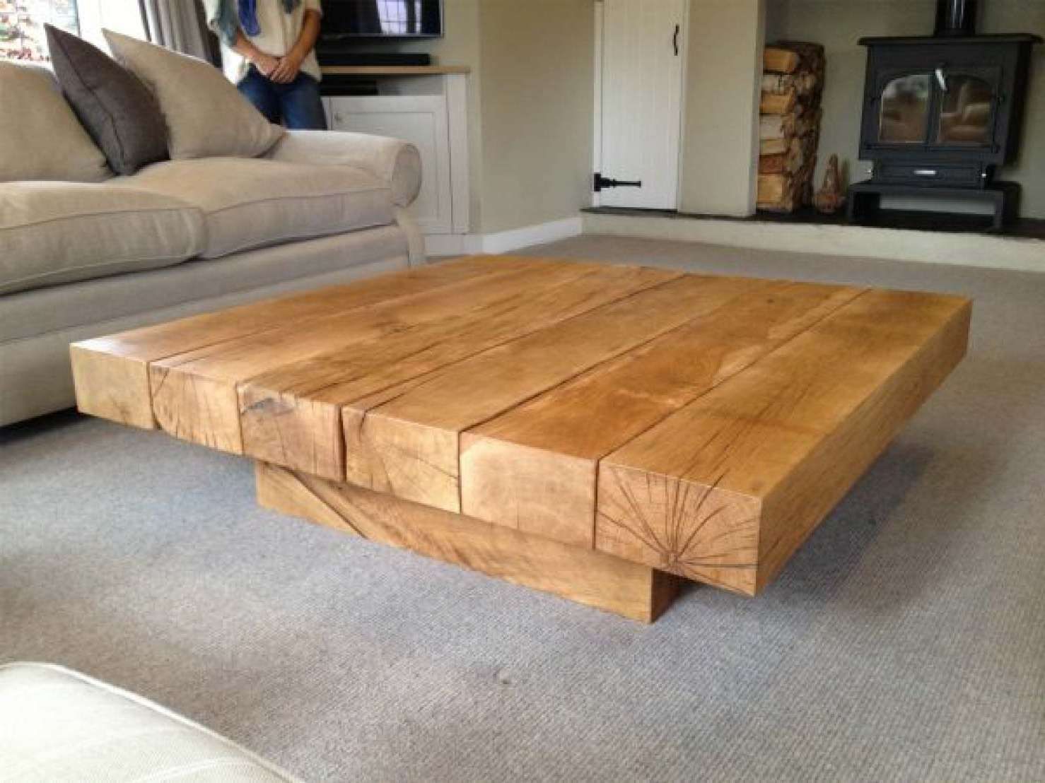 Most Up To Date Oak Square Coffee Tables Throughout Interesting Oak Flat Square Coffee Tables 2 Drawers Table With (Gallery 3 of 20)