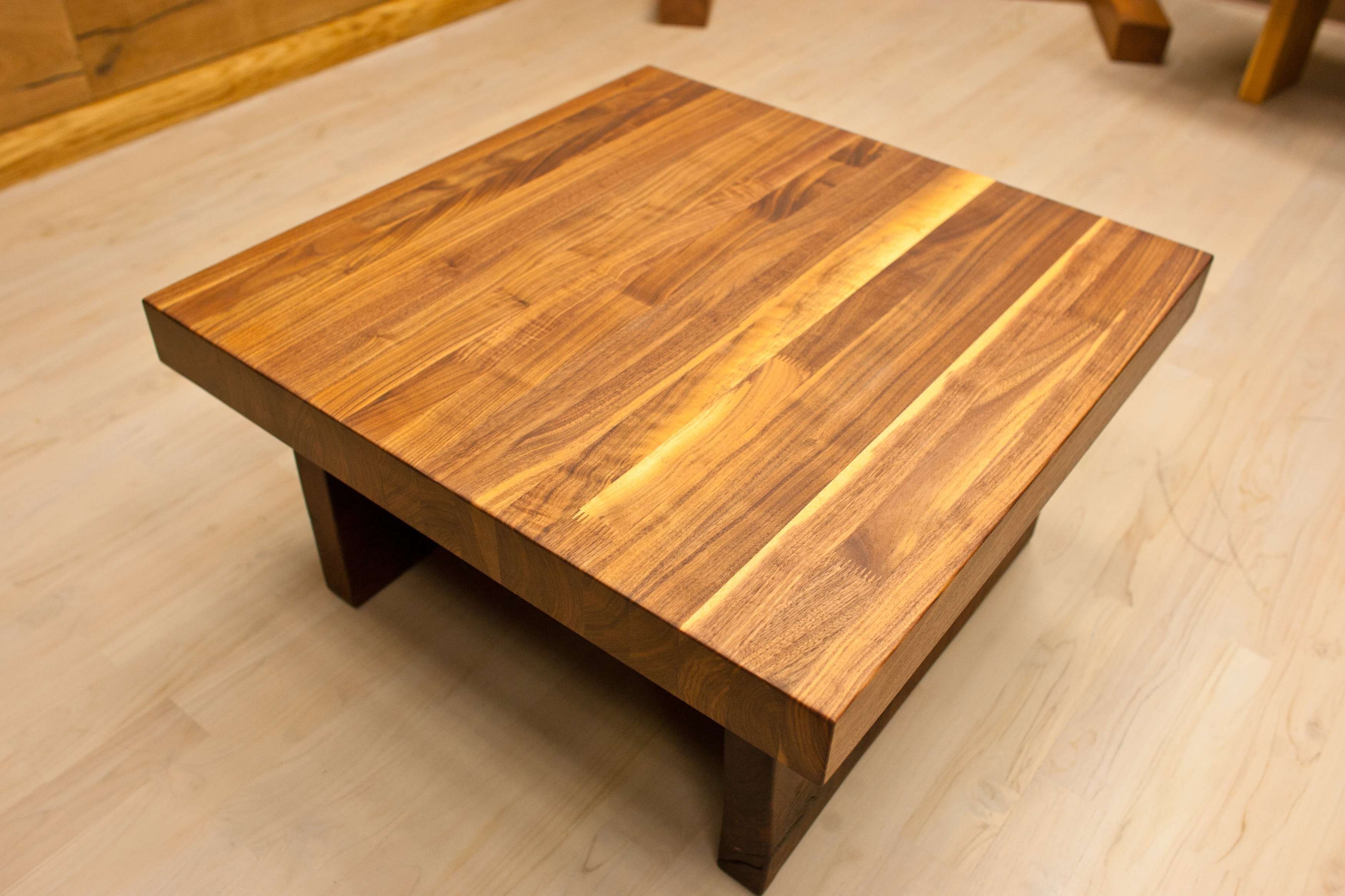 Newest Oak Square Coffee Tables With Regard To Coffee Tables : Small And Low Square Wooden Butcher Block Coffee (Gallery 18 of 20)
