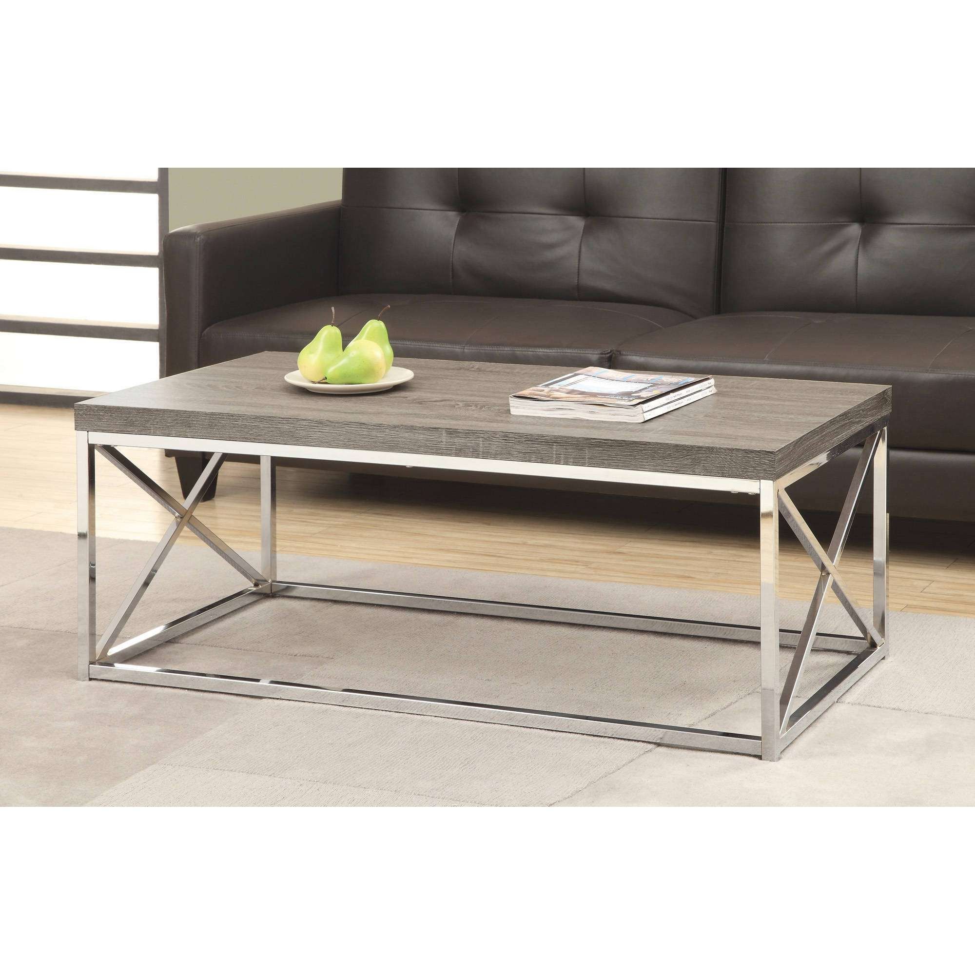 Newest Wood Chrome Coffee Tables Throughout Coffee Tables : Pe Perspective Coffee Table Xl Chrome And Wood (View 2 of 20)