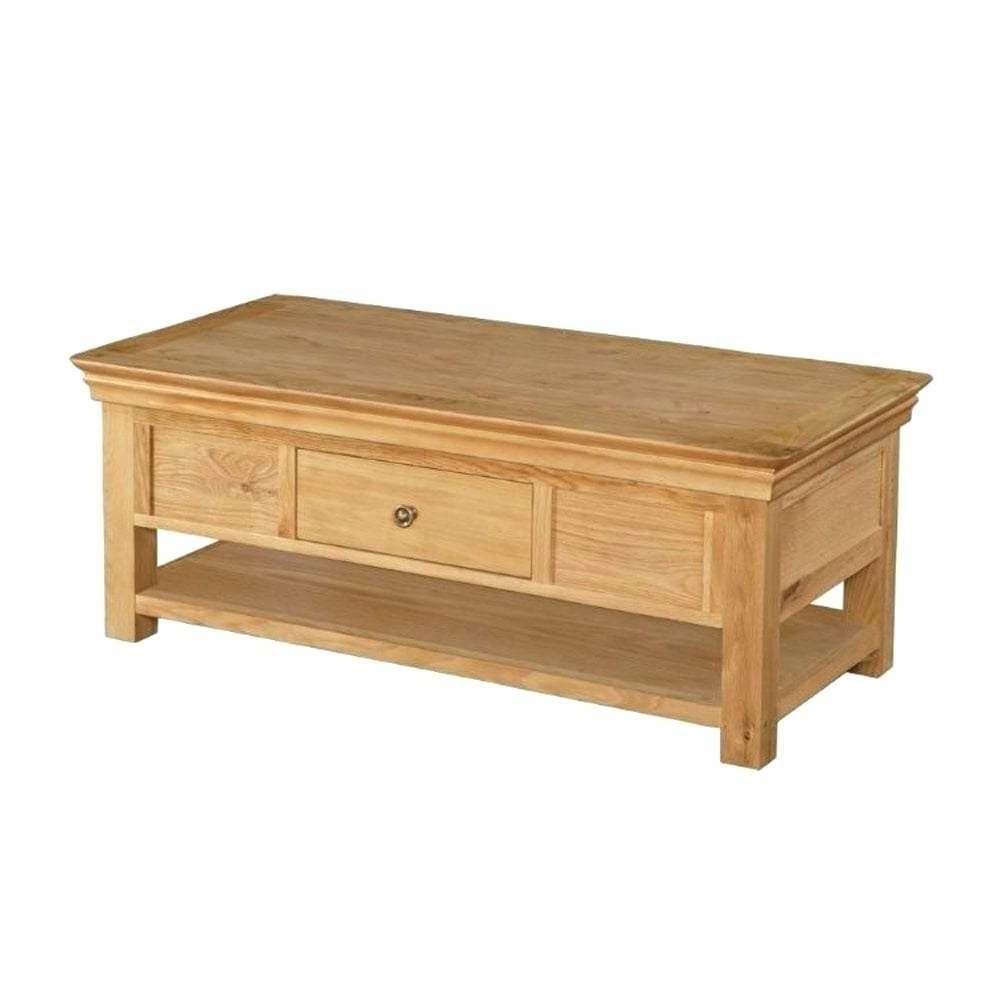 Oak Coffee Table For Large Room Solid Oak 2 Drawer Coffee Table Throughout 2017 Solid Oak Beam Coffee Table (View 14 of 20)
