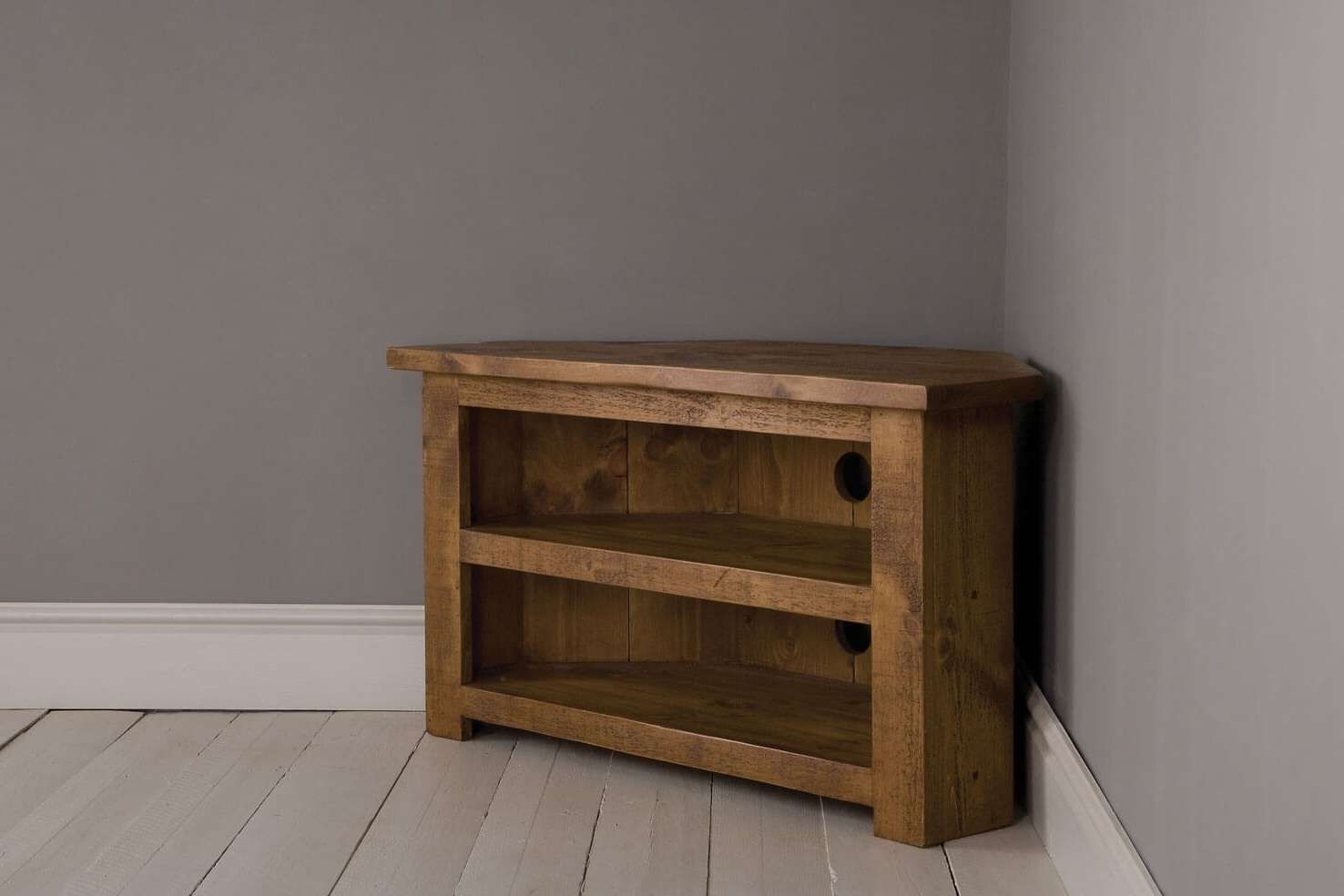 Plank Corner Tv Unit With Shelfindigo Furniture For Corner Wooden Tv Cabinets (View 12 of 20)