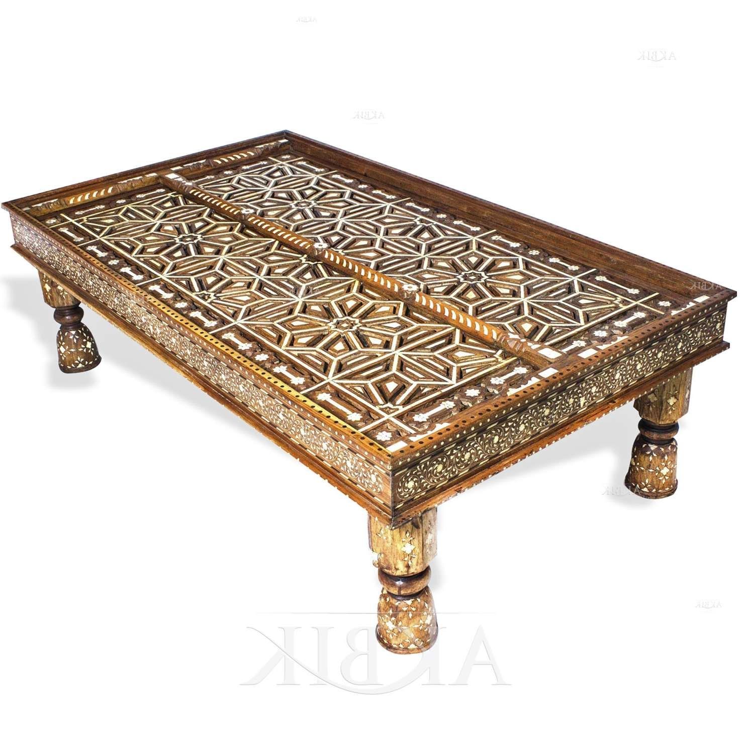 Popular Indian Coffee Tables Pertaining To Mediterranean, Levantine & Syrian Furniture Inlaid With Mother Of (View 1 of 20)