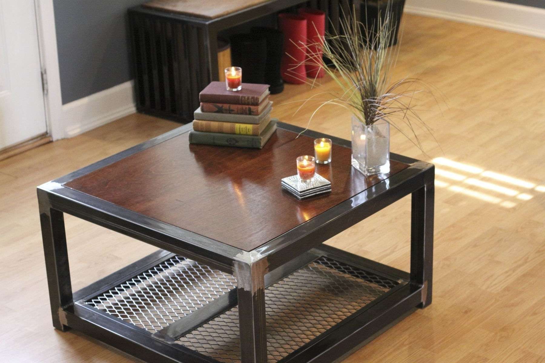 Popular Steel And Wood Coffee Tables For Hand Made Steel And Wood Coffee Tableindustrial Interiors (View 1 of 20)