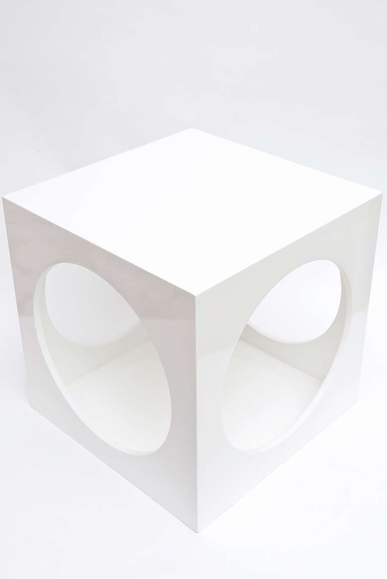 Popular White Cube Coffee Tables Throughout Pair Of Sculptural White Lacquered Cube Square Side Tables At 1stdibs (View 1 of 20)