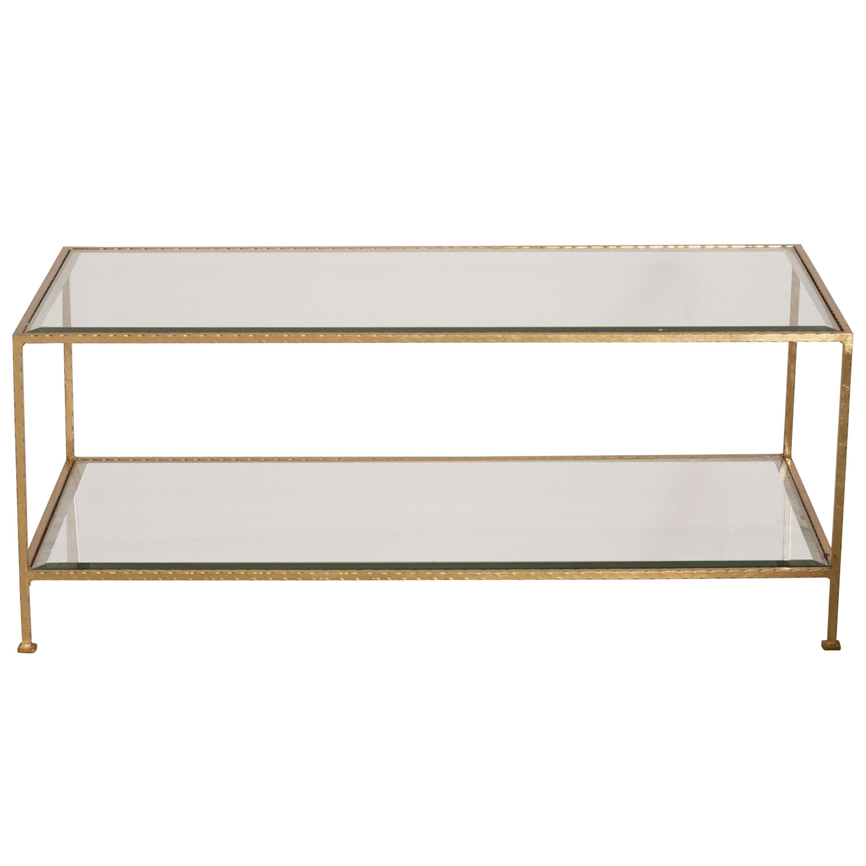 Preferred Glass Gold Coffee Tables Within Coffee Tables : Elegant Clear And Golden Rectangle Traditional (View 1 of 20)