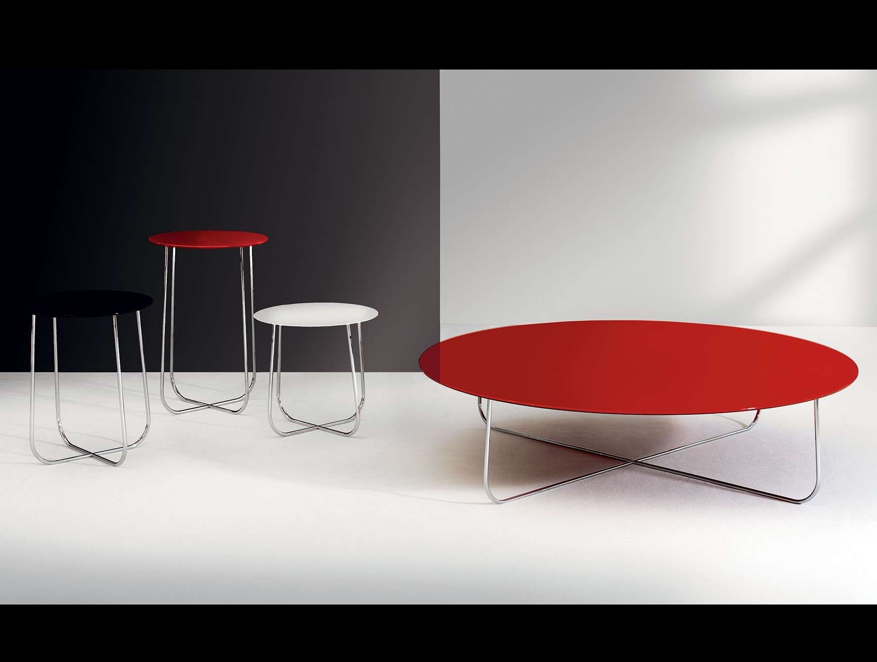 Recent Red Round Coffee Tables For Nella Vetrina Dona Violette Modern Italian Designer Red Coffee Table (Gallery 1 of 16)
