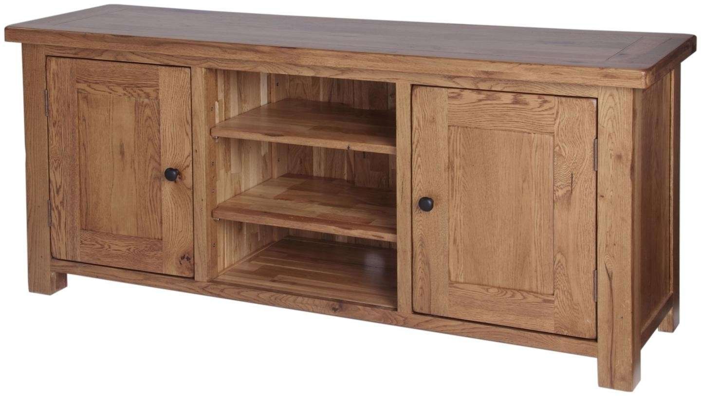 Ridgeway Oak Large Video Cabinet Regarding Oak Tv Cabinets With Doors (View 3 of 20)