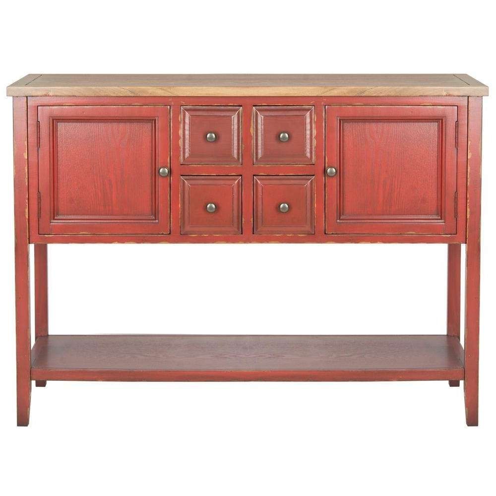 Safavieh Charlotte Egyptian Red Buffet With Storage Amh6517f – The Pertaining To Red Sideboards (Gallery 19 of 20)