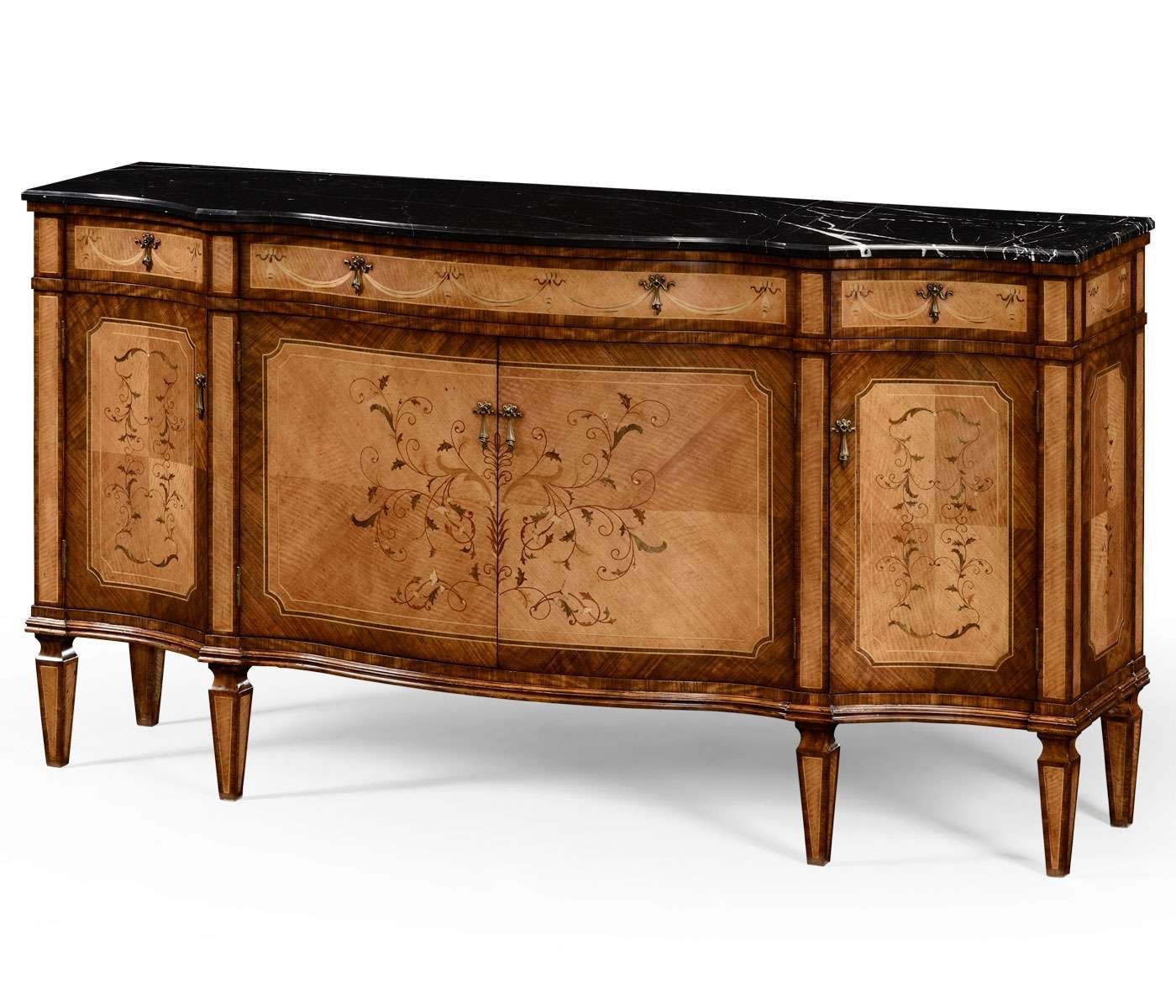 Serpentine Sideboard With Floral Inlay Within Montana Sideboards (View 16 of 20)