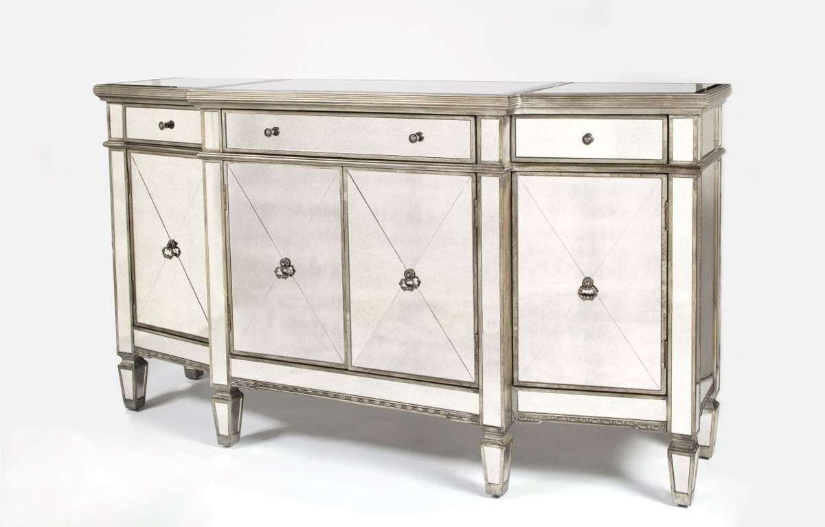 Sideboards. Inspiring Mirrored Buffet Console Table: Mirrored Throughout Mirrored Sideboards And Buffets (Gallery 20 of 20)
