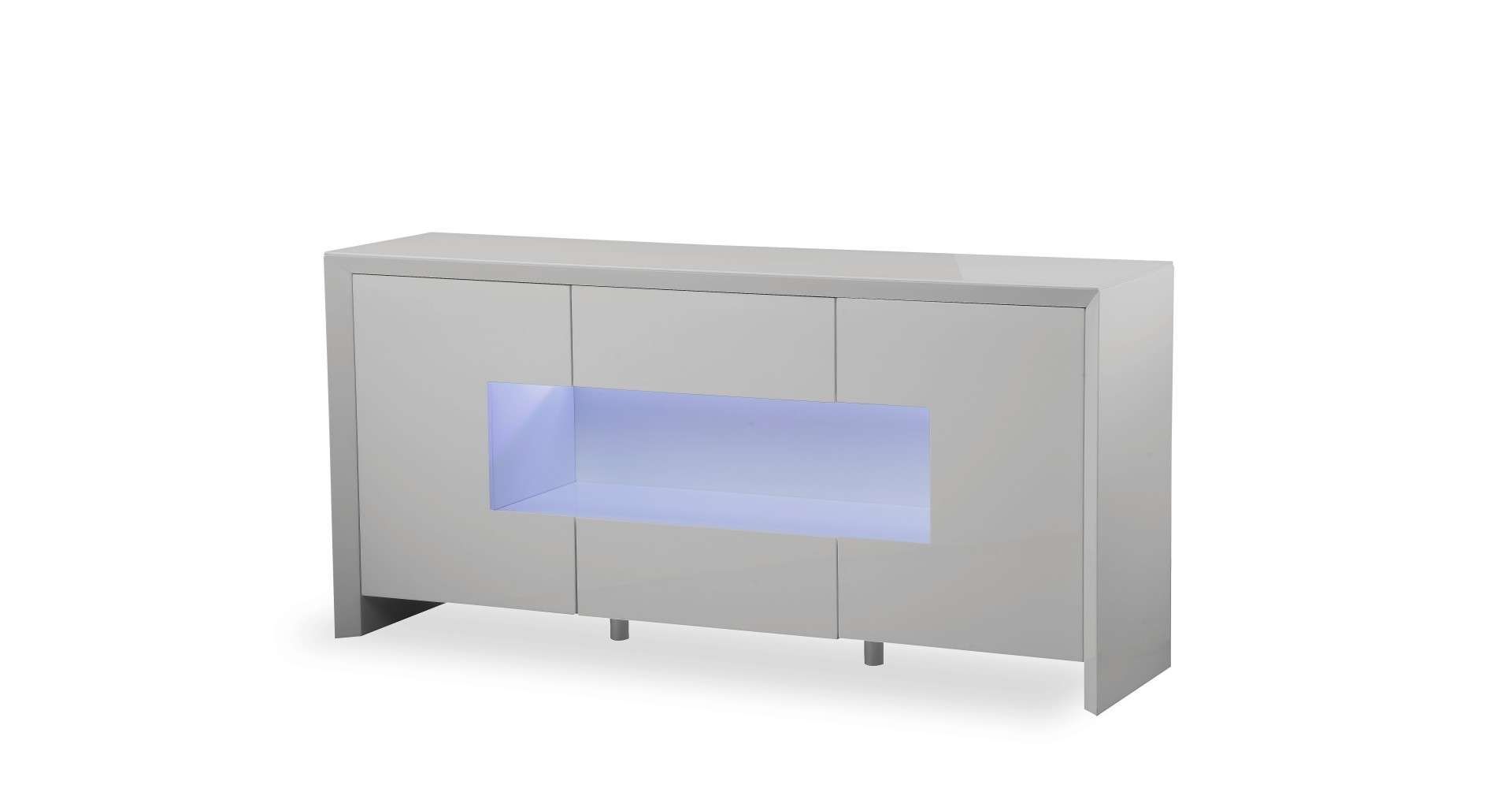 Soho – L.e.d. Display Sideboard – Grey High Gloss Regarding Sideboards With Lights (Gallery 20 of 20)
