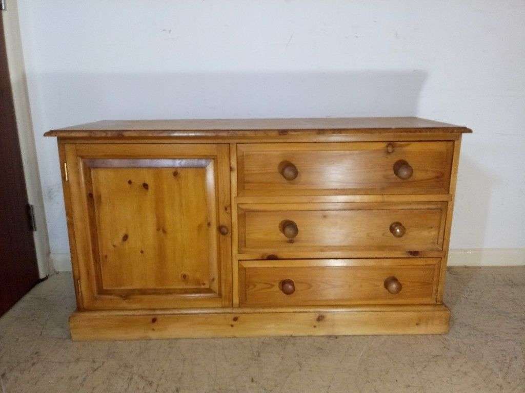 Solid Pine Tv Cabinet Strike Chest Of Drawers With 3 Drawers And A Within Solid Pine Tv Cabinets (View 16 of 20)