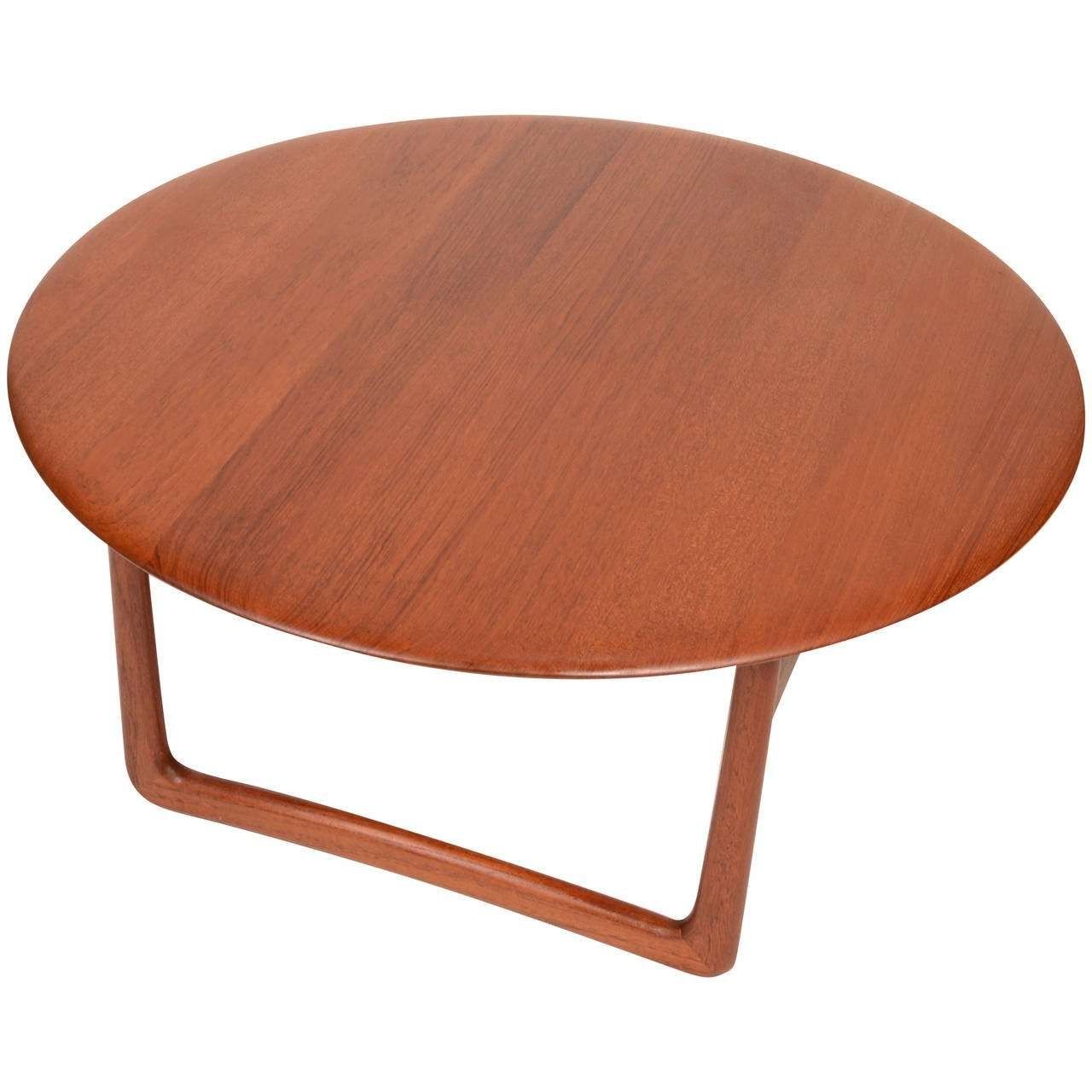 Solid Teak Danish Modern Round Coffee Tablepovl Dinesen For With Regard To Preferred Solid Round Coffee Tables (View 2 of 20)