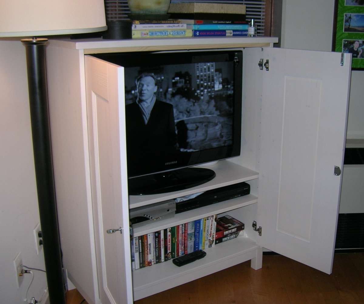 Special Furniture Enclosed Tv Cabinets Also Doors Aside Two Tone Intended For Enclosed Tv Cabinets With Doors (View 4 of 20)